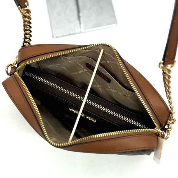 Michael Kors Large EW Crossbody Bag & Large Continental Wallet Brown/Gold - Picture 12 of 13